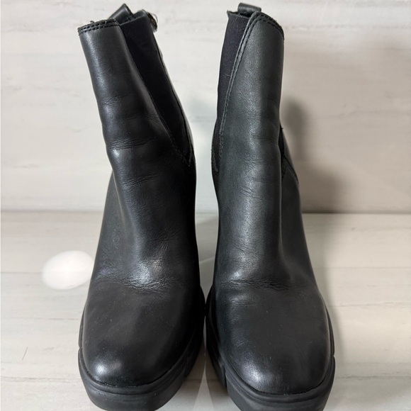 Steve Madden Black Leather Ankle Boots Chunky Grunge Y2K Whimsygoth 6.5 - Picture 5 of 9